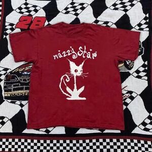 Red And White Nazzie Star Cat T Shirt